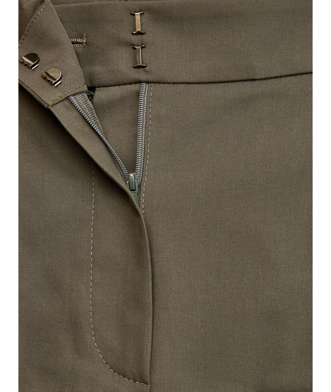 BRUNELLO CUCINELLI Хаки хлопковые брюки узкие, фото 7