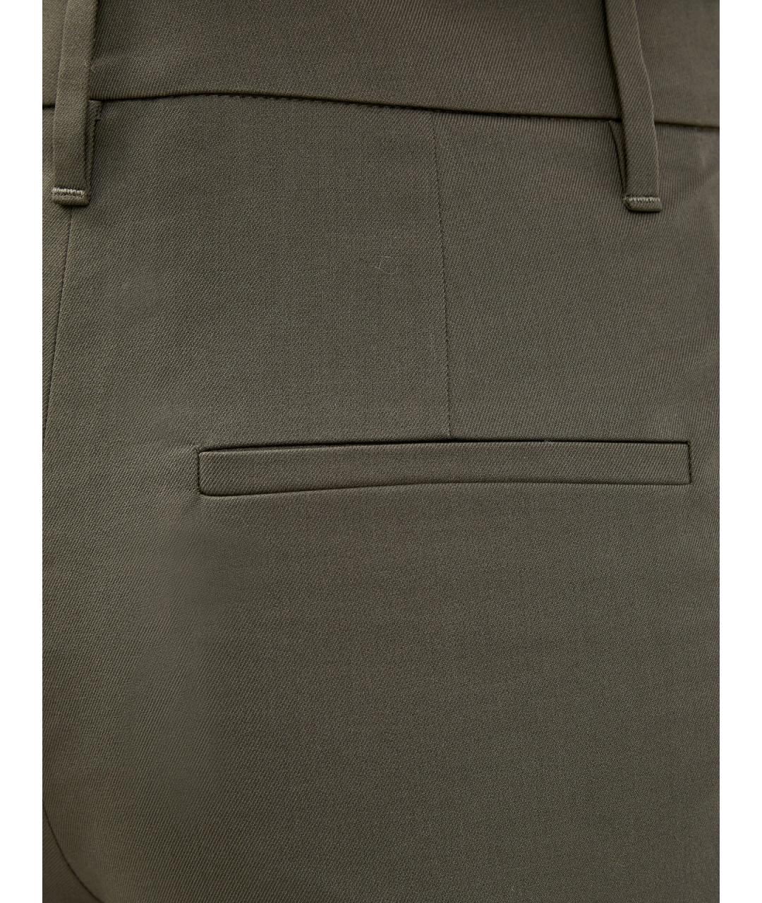 BRUNELLO CUCINELLI Хаки хлопковые брюки узкие, фото 6