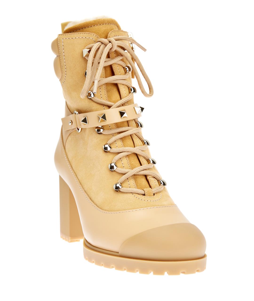 VALENTINO Желтые замшевые ботильоны, фото 4