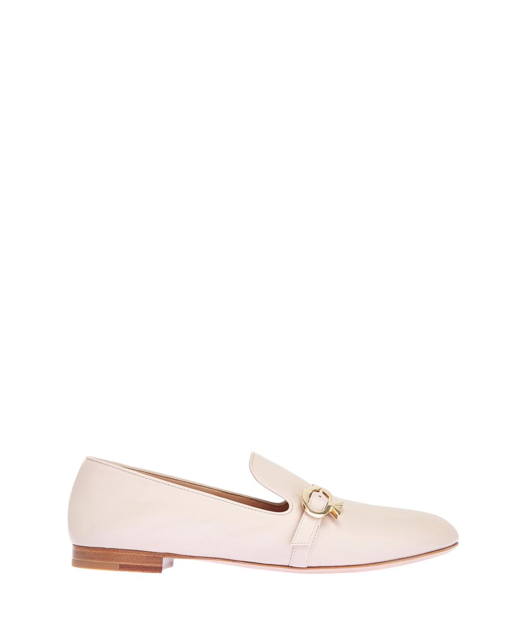 GIANVITO ROSSI Бежевые кожаные лоферы, фото 1