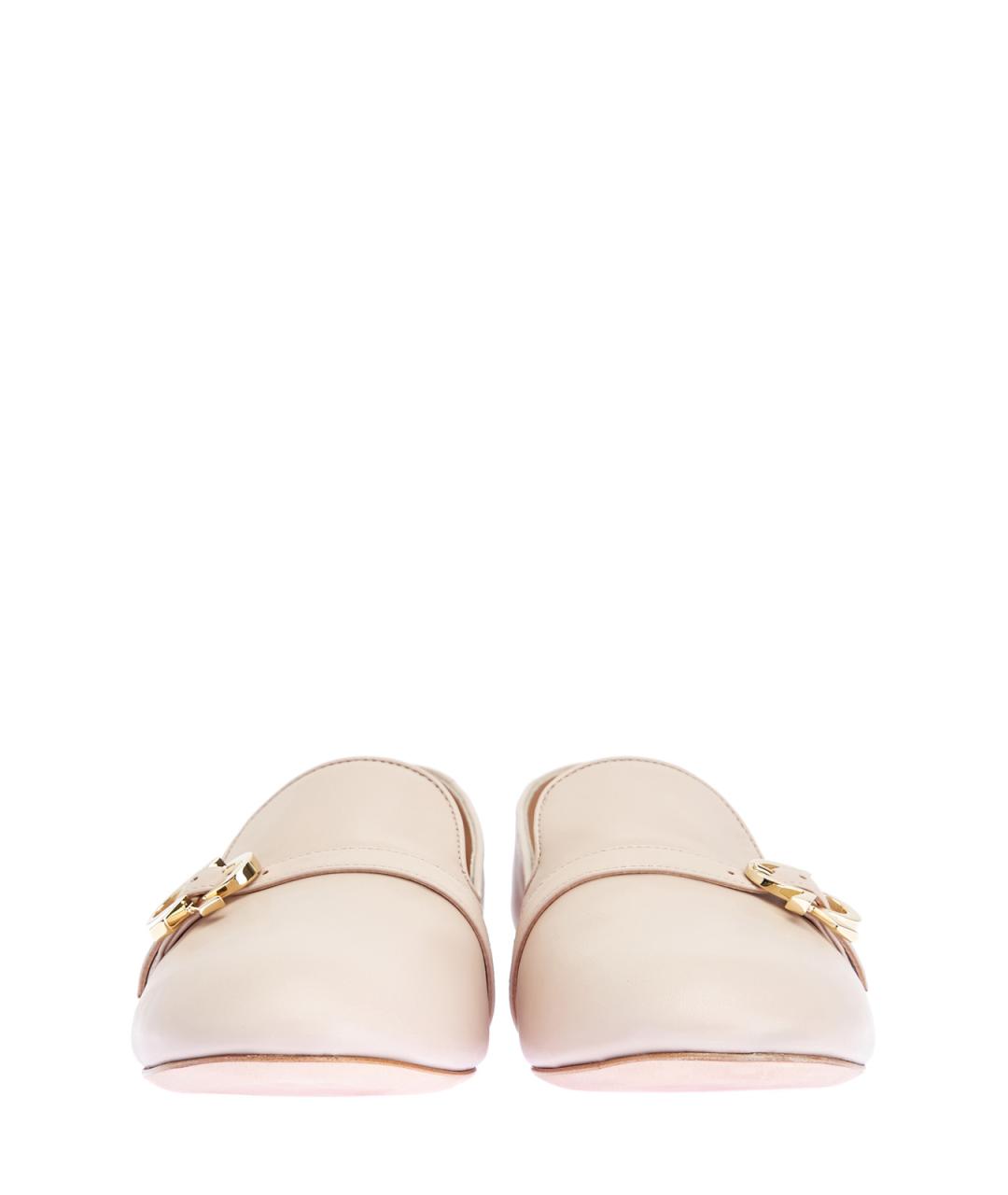 GIANVITO ROSSI Бежевые кожаные лоферы, фото 6