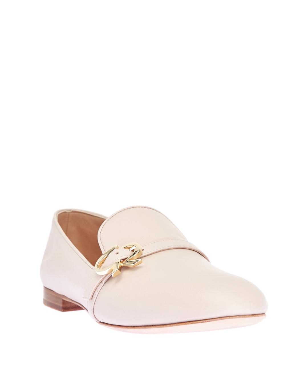 GIANVITO ROSSI Бежевые кожаные лоферы, фото 3