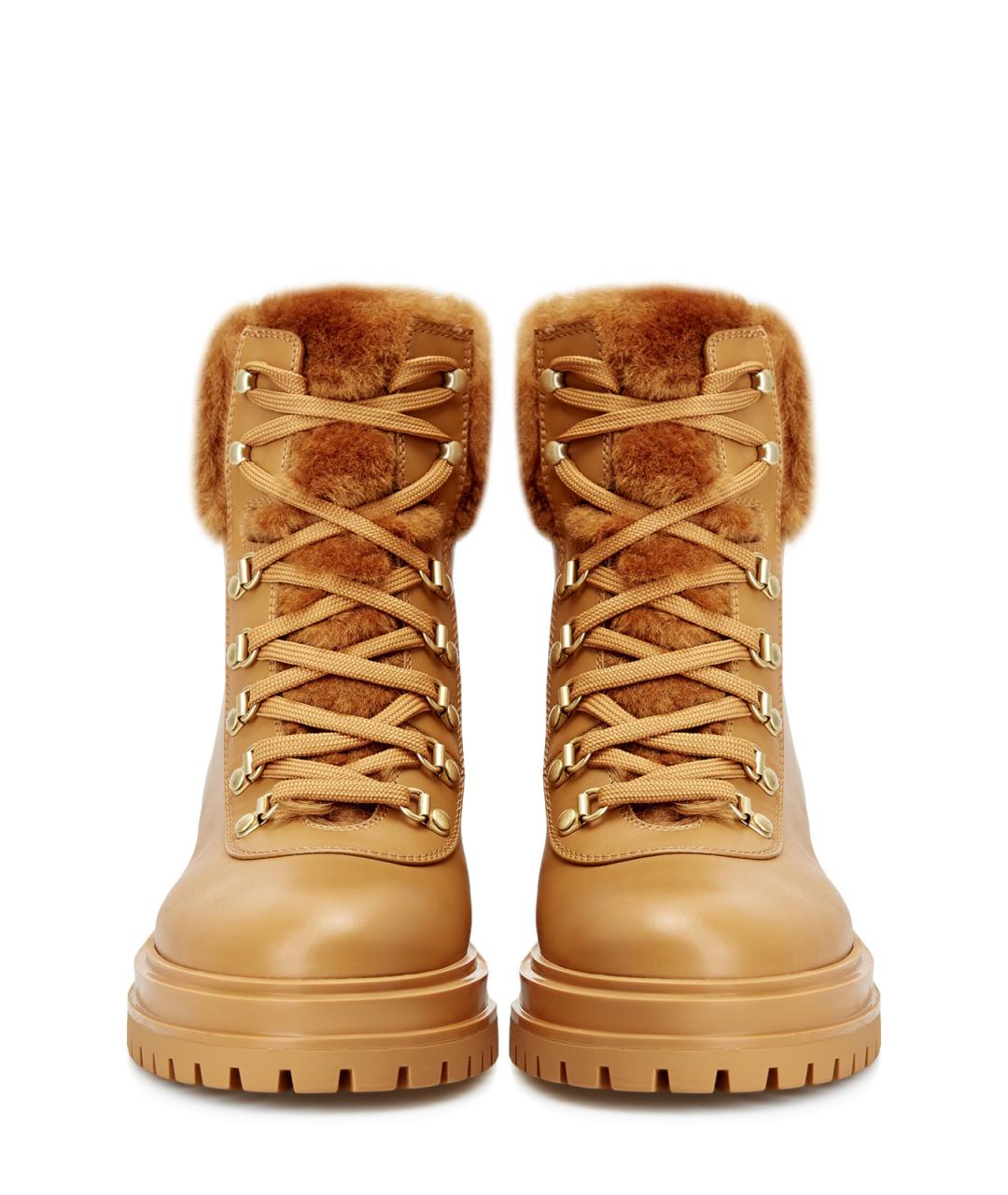 GIANVITO ROSSI Оранжевое кожаные ботинки, фото 5