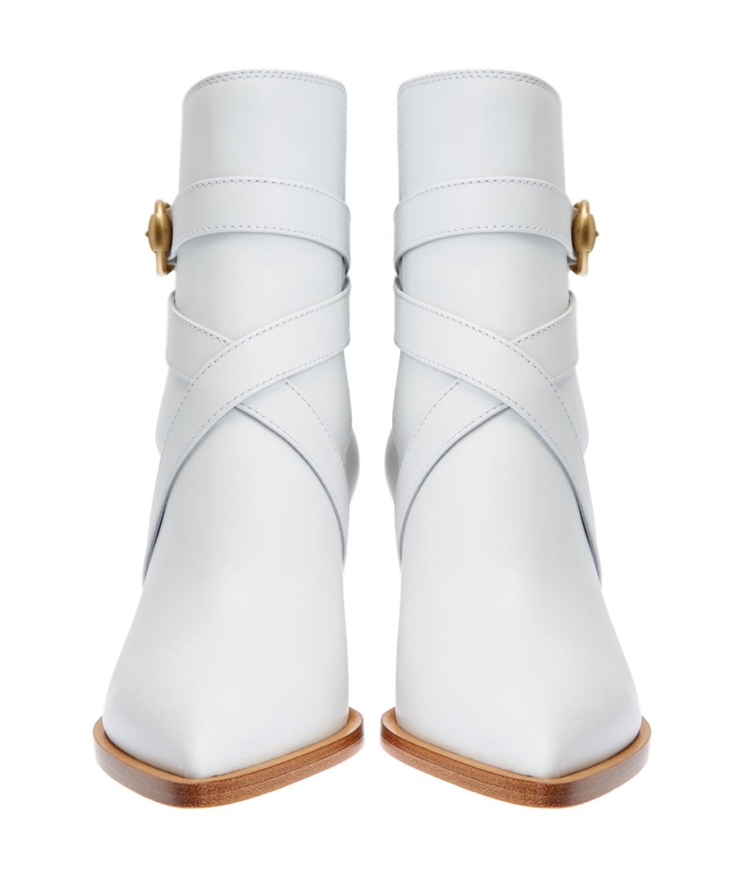 GIANVITO ROSSI Белые кожаные ботильоны, фото 5