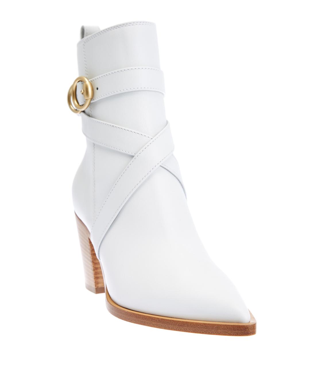 GIANVITO ROSSI Белые кожаные ботильоны, фото 3