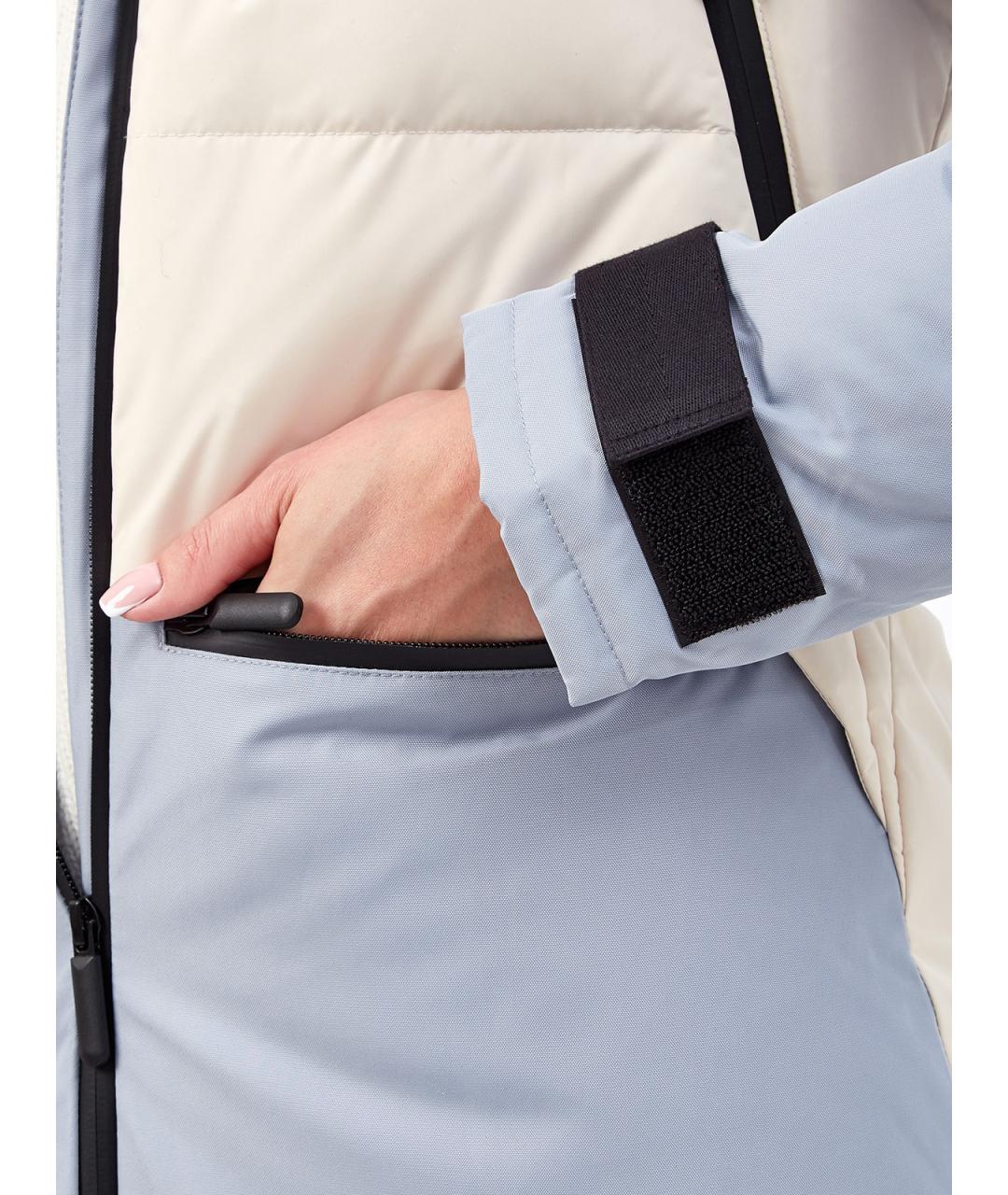 YVES SALOMON Голубая полиэстеровая спортивная куртка, фото 6