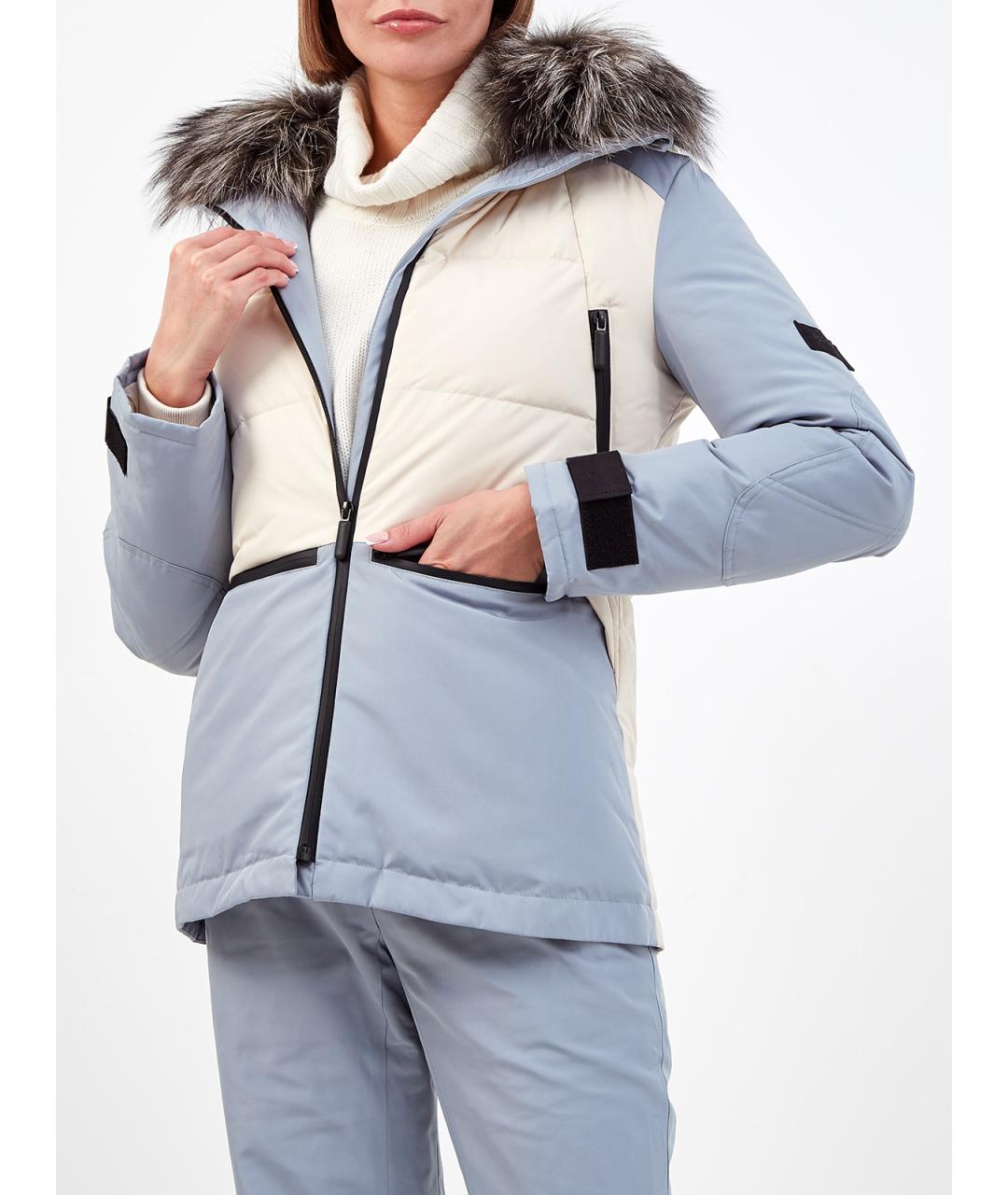 YVES SALOMON Голубая полиэстеровая спортивная куртка, фото 7