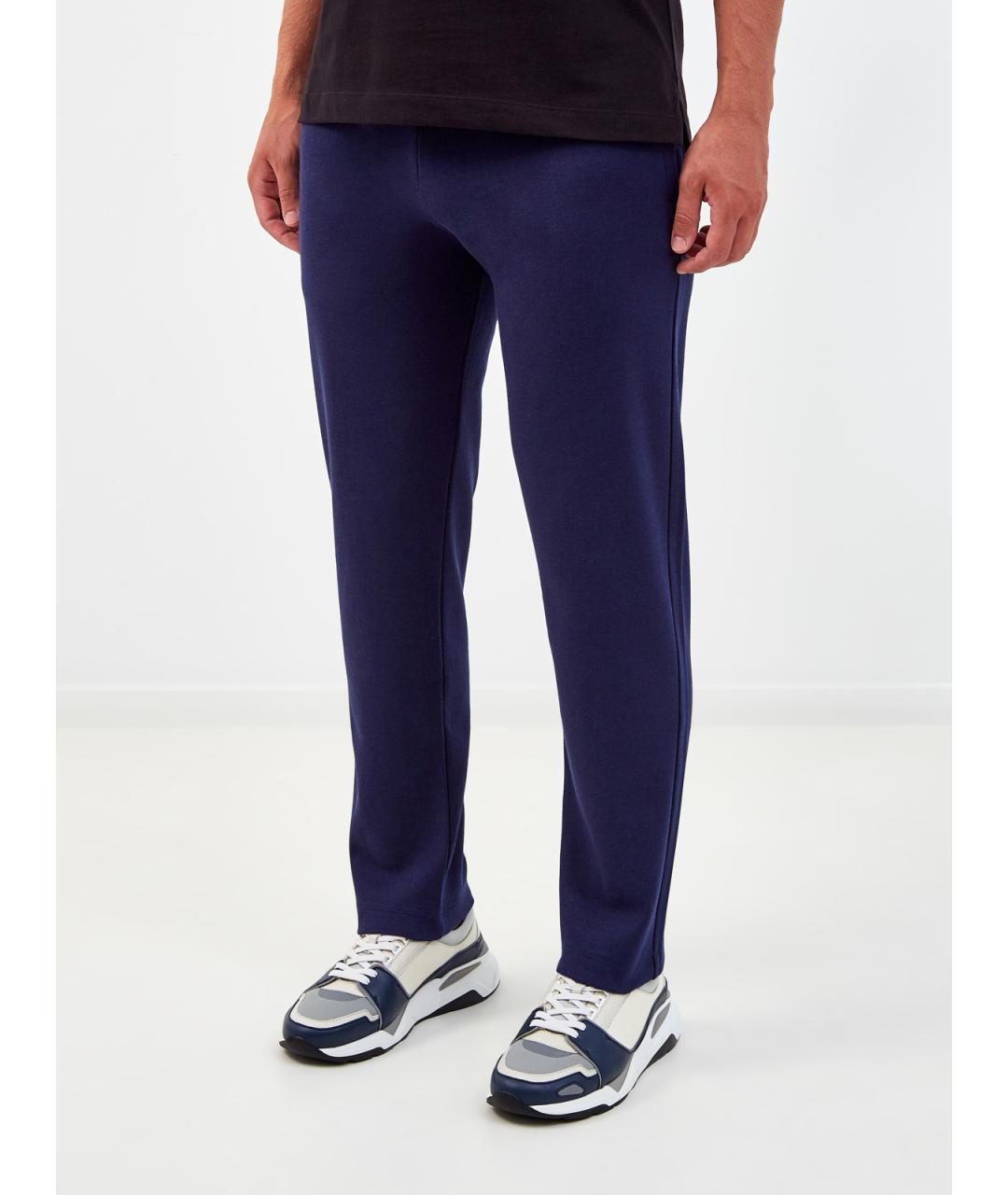 CANALI Синие хлопковые повседневные брюки, фото 3