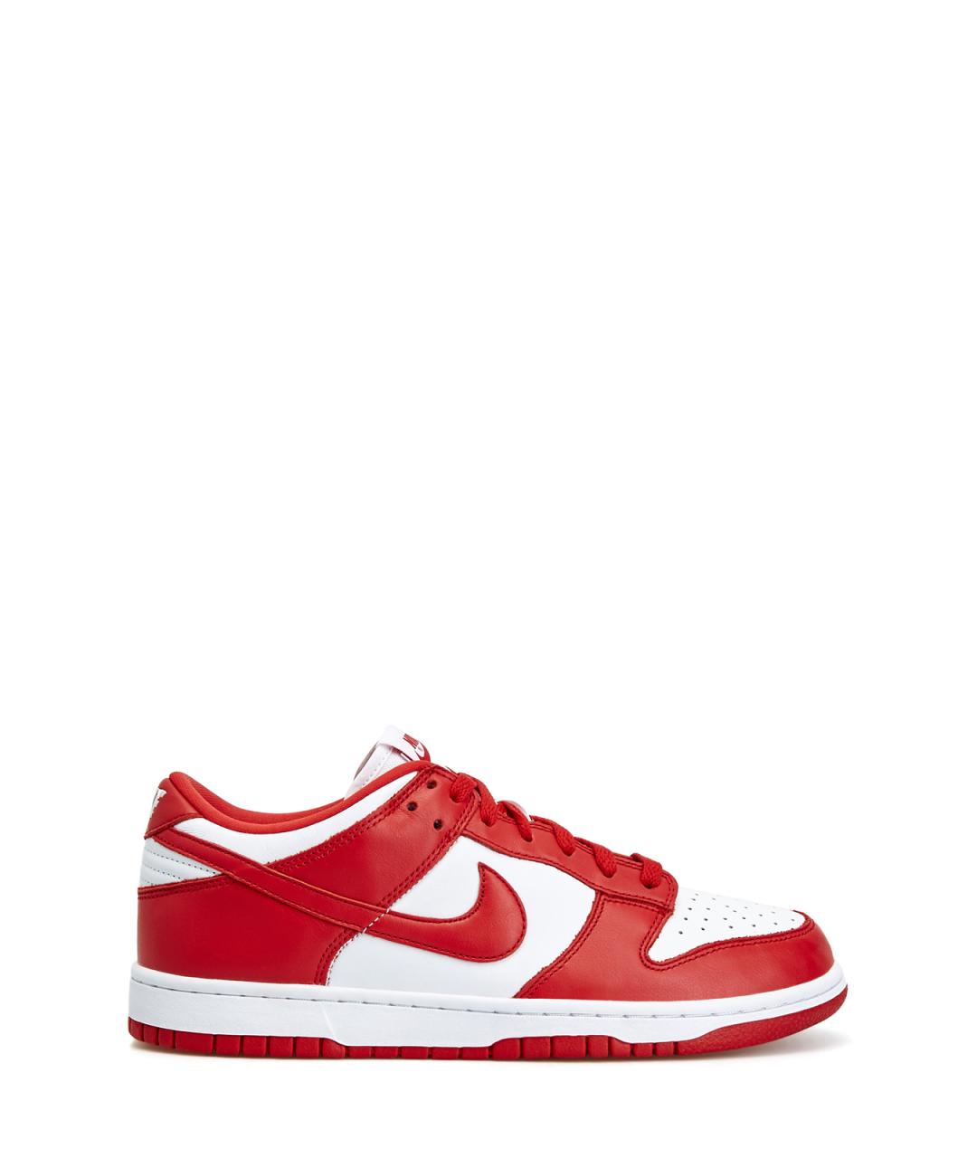 NIKE Красные кожаные низкие кроссовки / кеды, фото 1