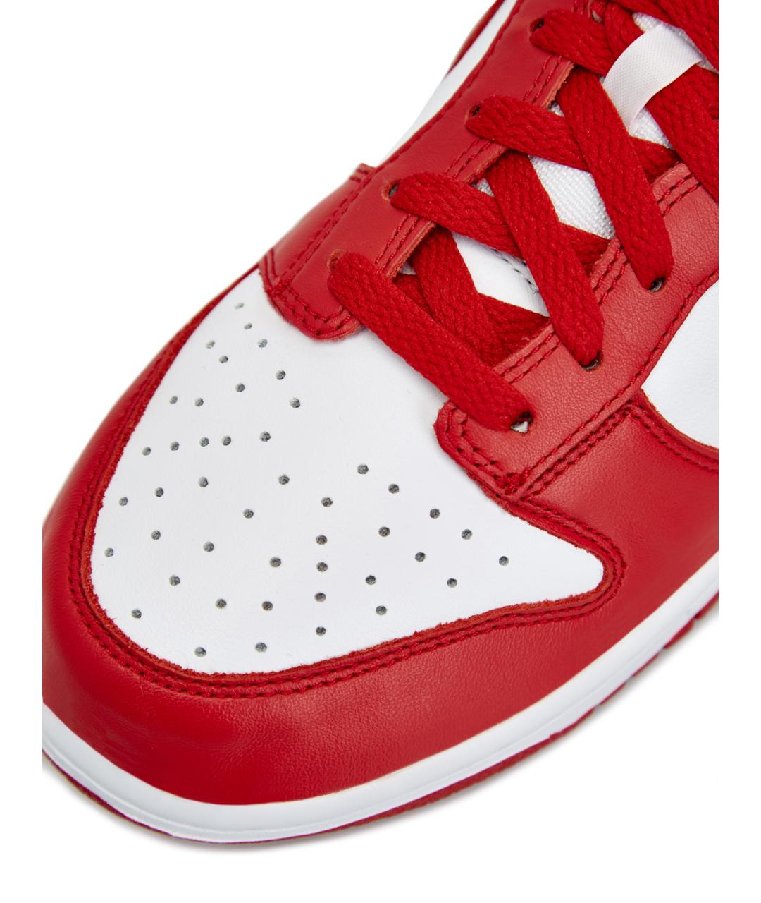 NIKE Красные кожаные низкие кроссовки / кеды, фото 6