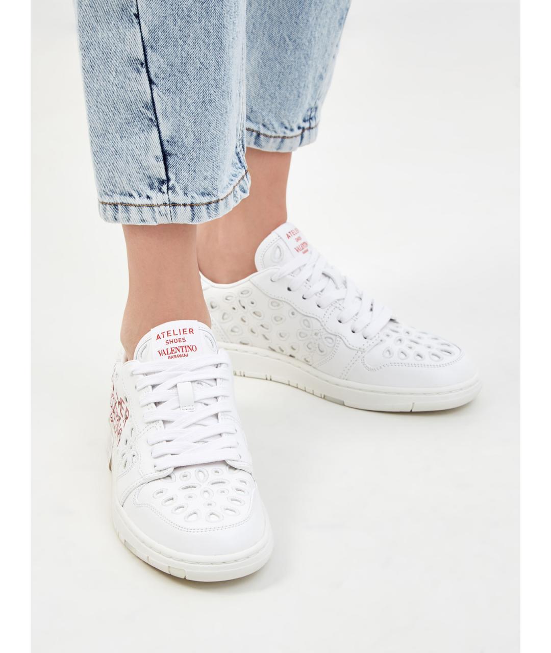 VALENTINO Белые кожаные кроссовки, фото 2