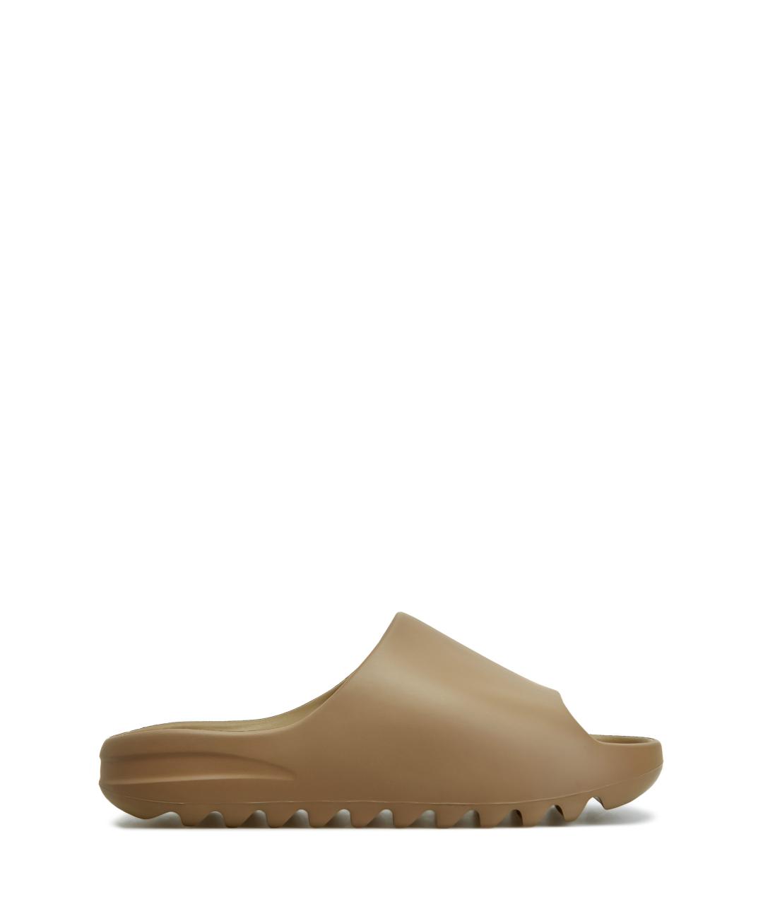 YEEZY Коричневые резиновые шлепанцы, фото 1