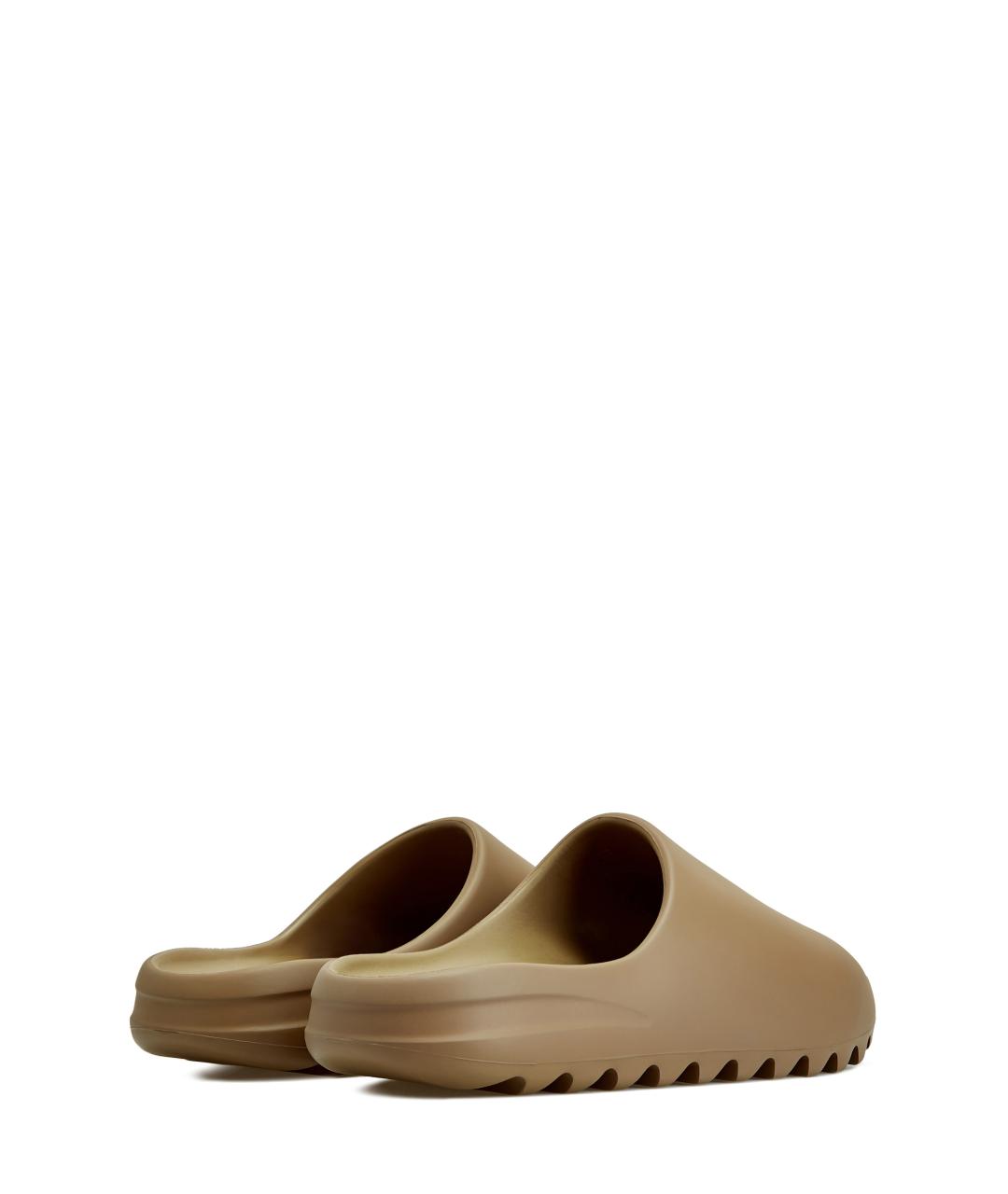 YEEZY Коричневые резиновые шлепанцы, фото 3