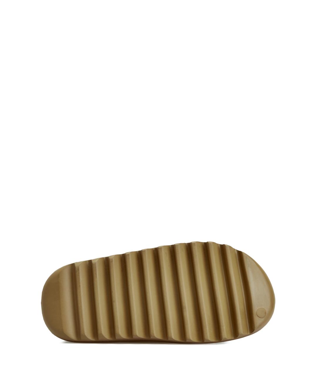 YEEZY Коричневые резиновые шлепанцы, фото 4