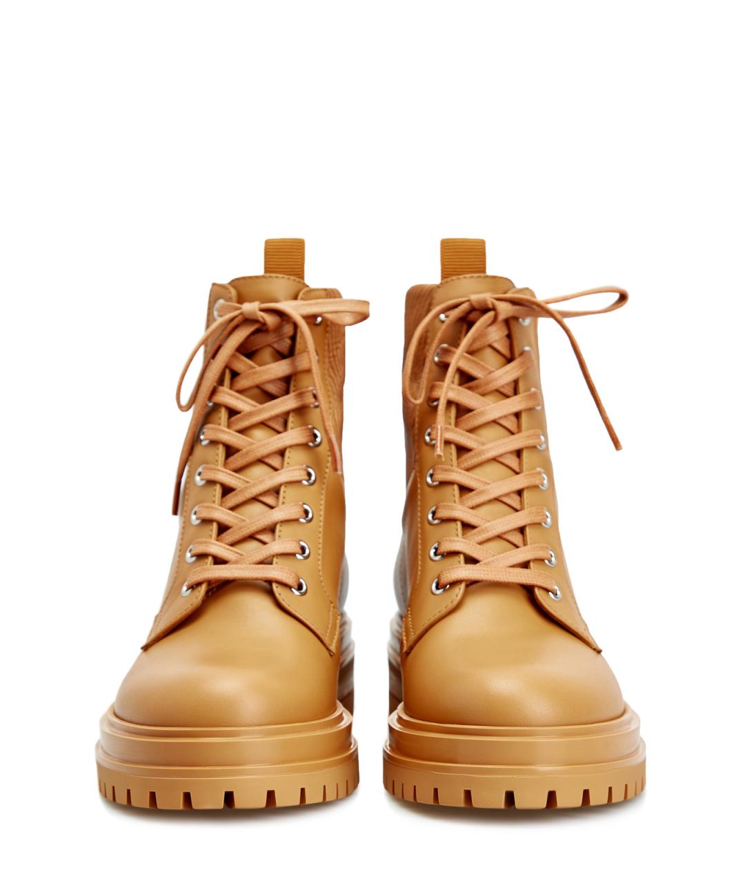 GIANVITO ROSSI Оранжевое кожаные ботинки, фото 5