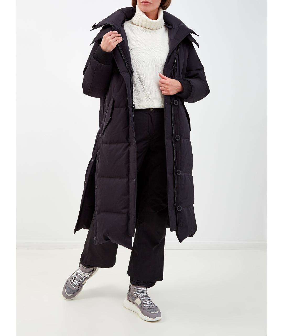 YVES SALOMON Черный полиэстеровый пуховик, фото 2