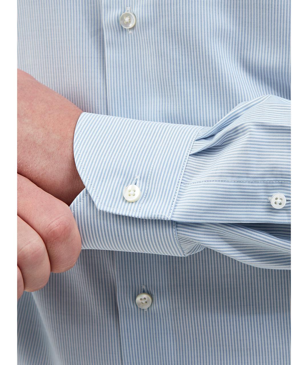 CANALI Голубая хлопковая классическая рубашка, фото 5