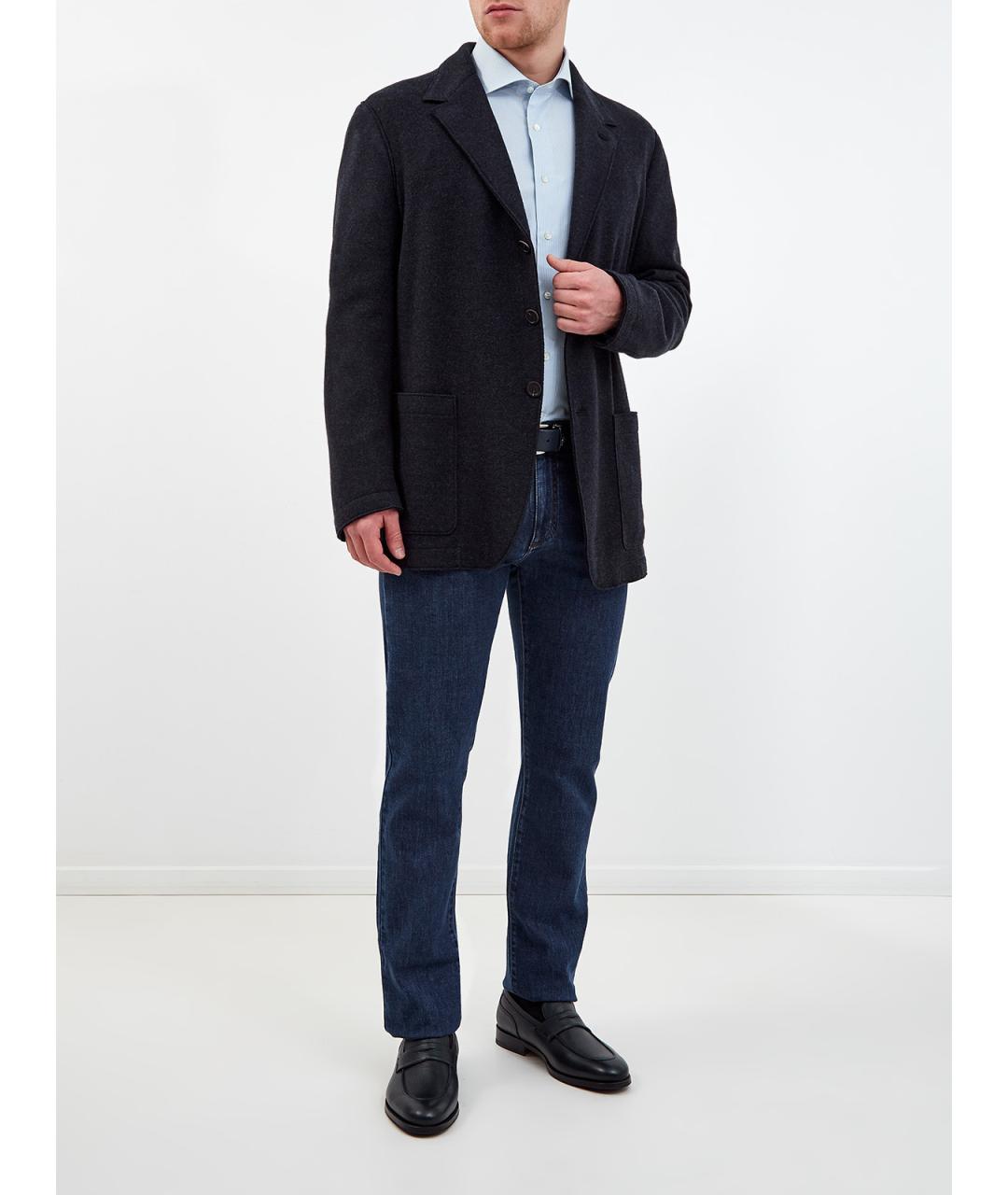 CANALI Голубая хлопковая классическая рубашка, фото 2