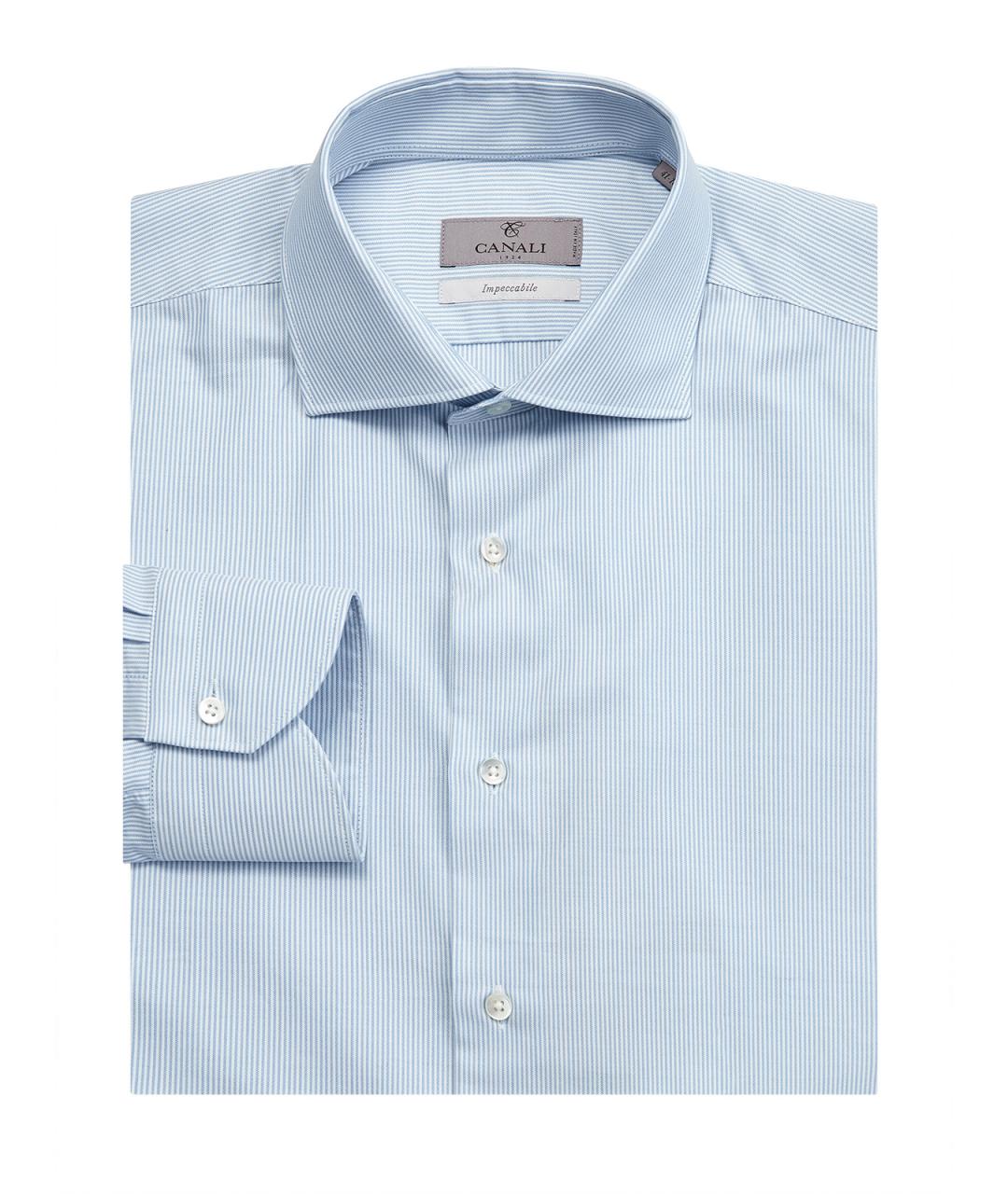 CANALI Голубая хлопковая классическая рубашка, фото 1
