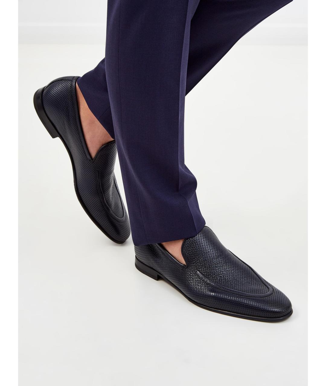 BARRETT Синие кожаные лоферы, фото 2