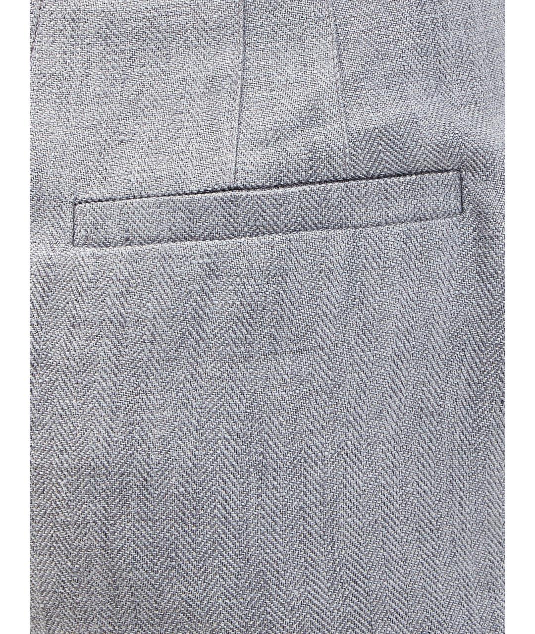 BRUNELLO CUCINELLI Серые льняные прямые брюки, фото 6