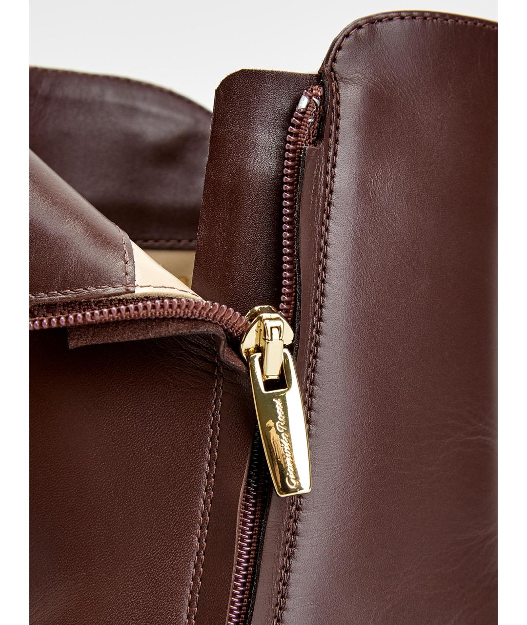 GIANVITO ROSSI Коричневые кожаные ботильоны, фото 6