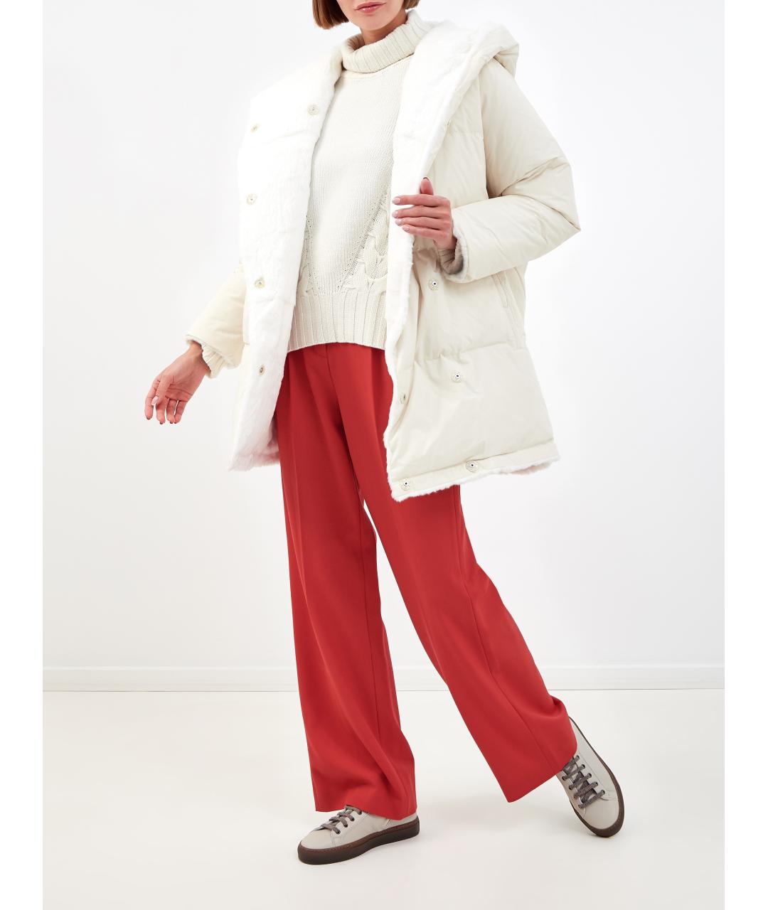 YVES SALOMON Бежевый полиэстеровый пуховик, фото 2