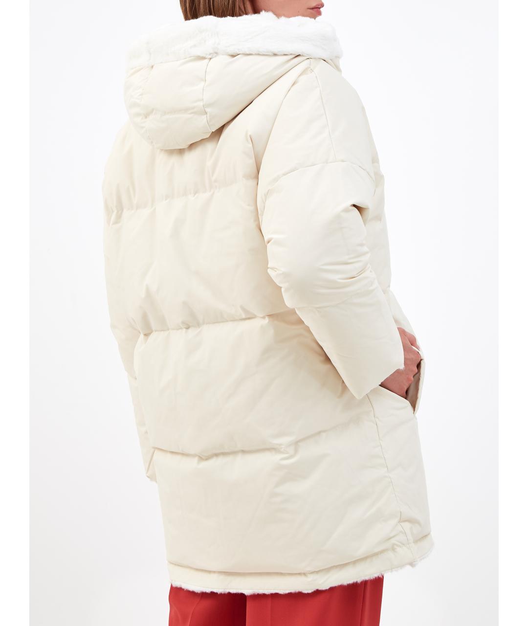 YVES SALOMON Бежевый полиэстеровый пуховик, фото 5