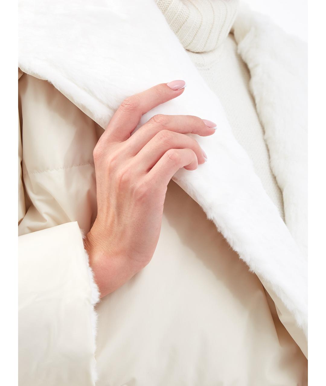 YVES SALOMON Бежевый полиэстеровый пуховик, фото 7