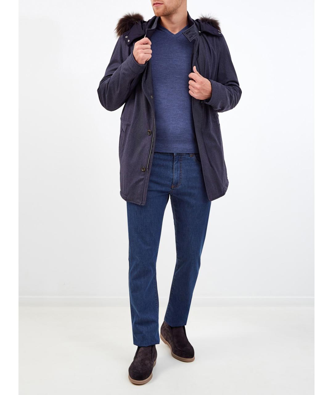 CANALI Синяя шерстяная куртка, фото 2