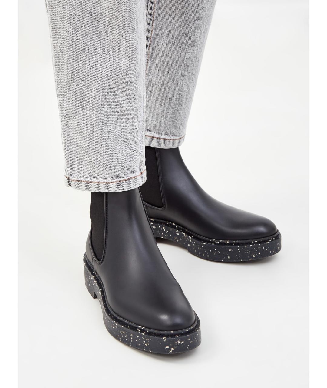 SANTONI Черные кожаные полусапоги, фото 2