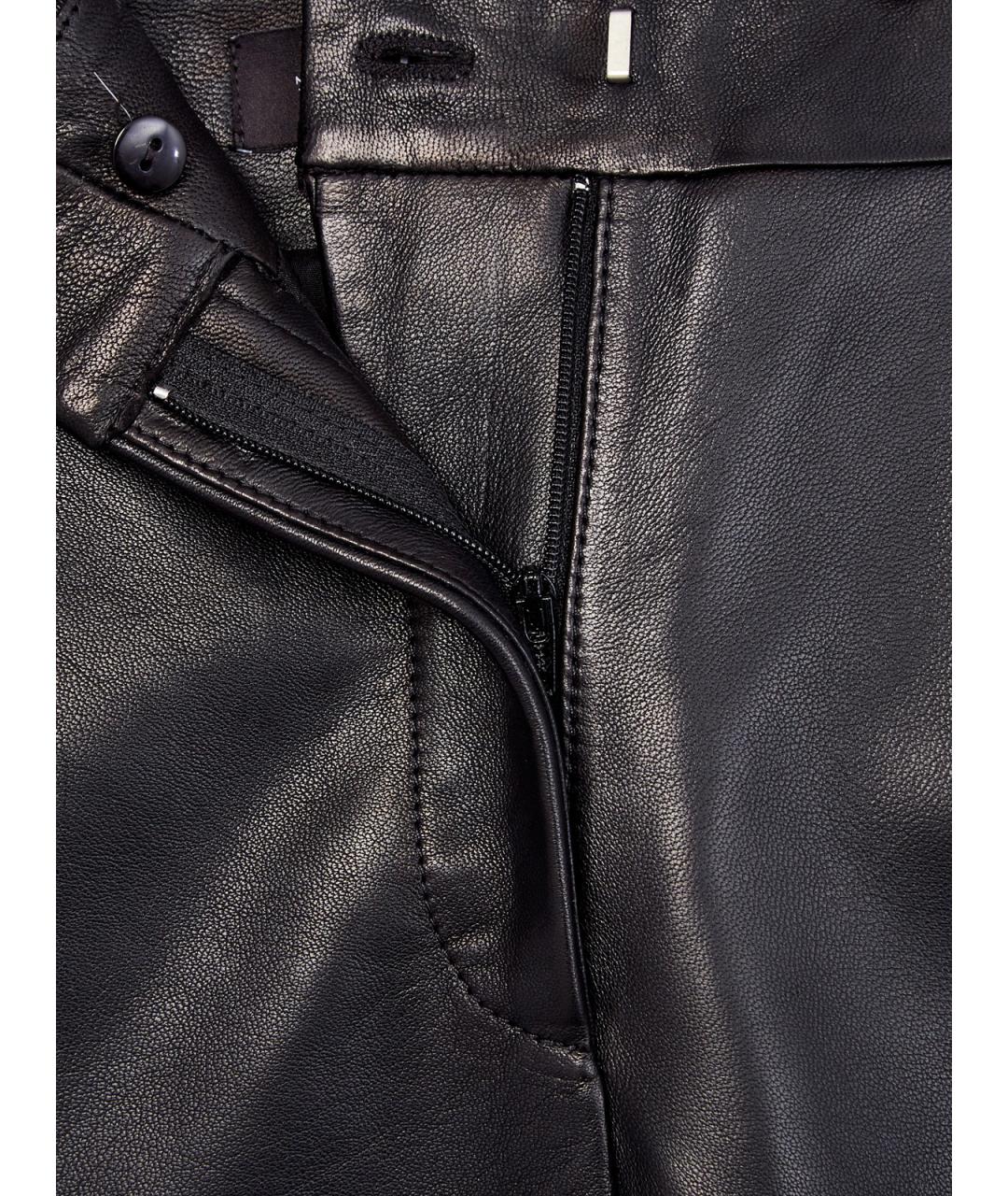 KARL LAGERFELD Черные кожаные брюки узкие, фото 7