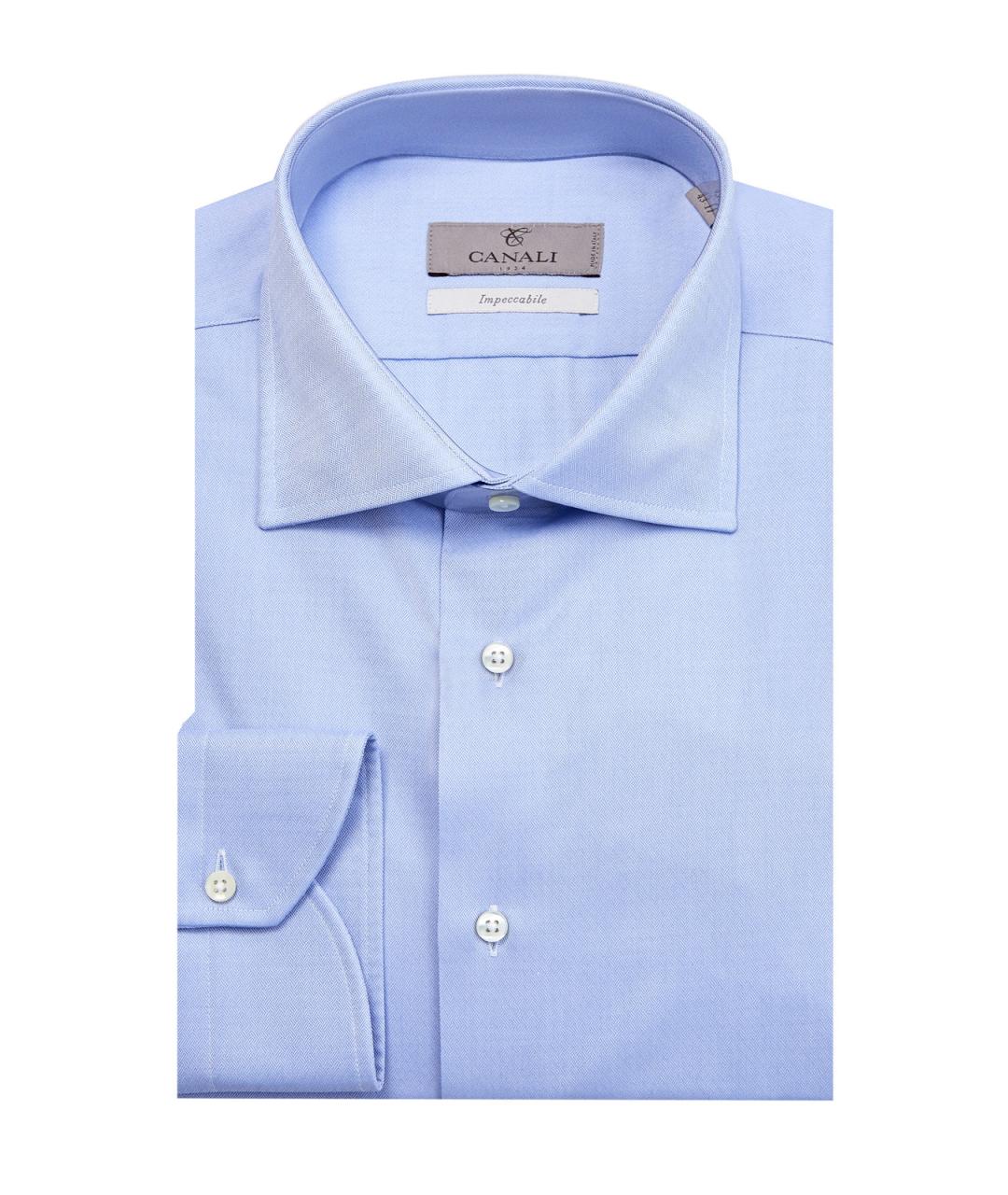 CANALI Голубая хлопковая классическая рубашка, фото 1