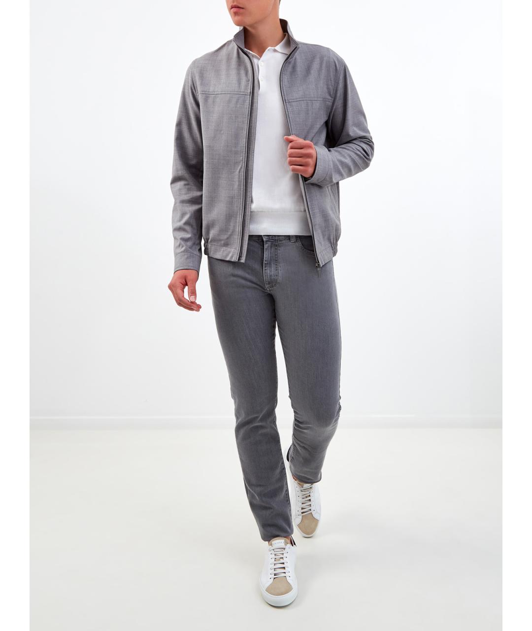 CANALI Серая шерстяная куртка, фото 2