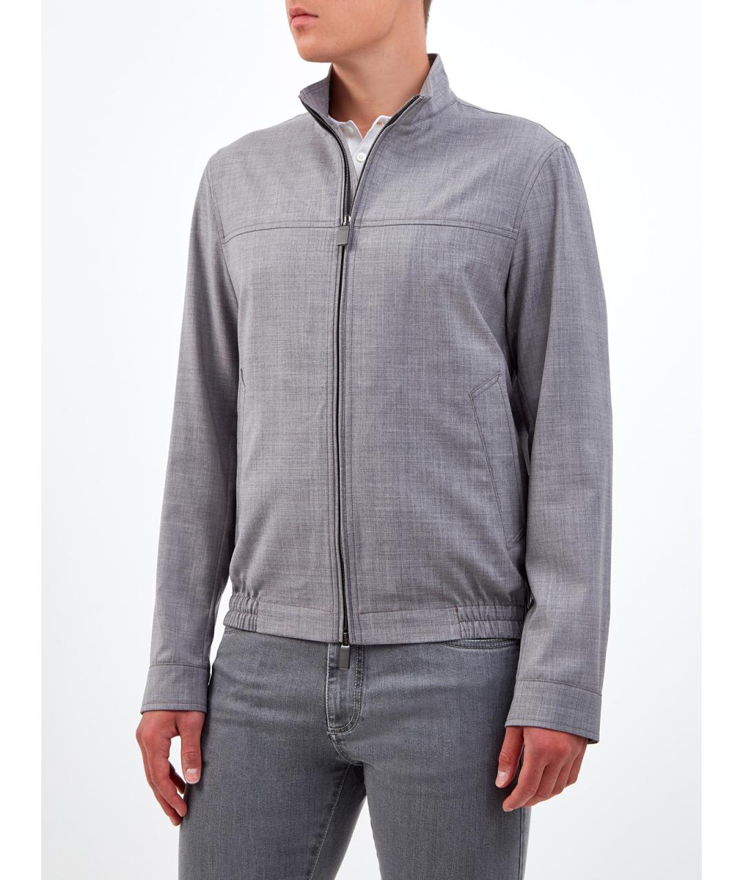 CANALI Серая шерстяная куртка, фото 3