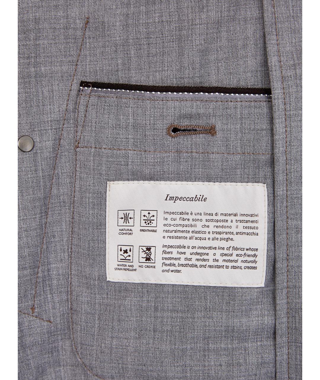 CANALI Серая шерстяная куртка, фото 6