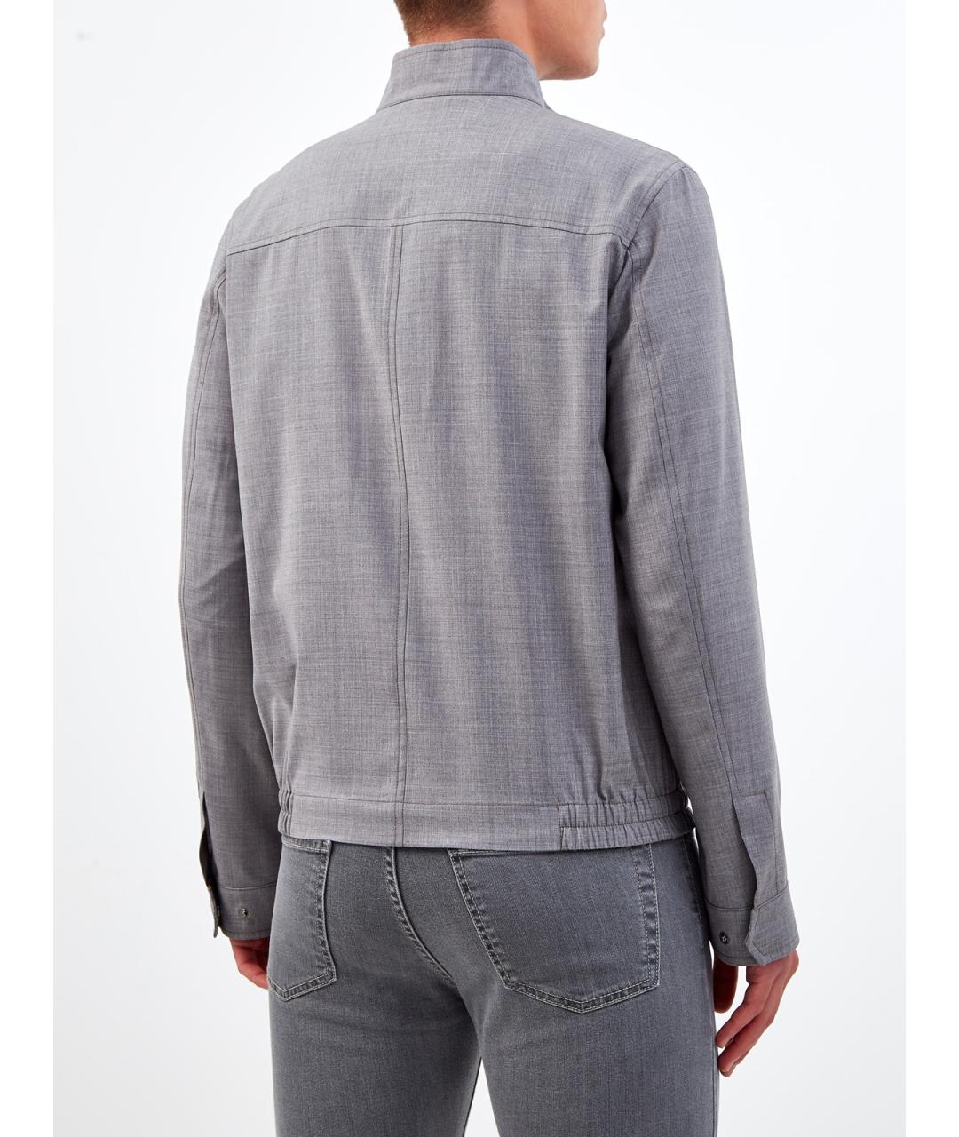 CANALI Серая шерстяная куртка, фото 4