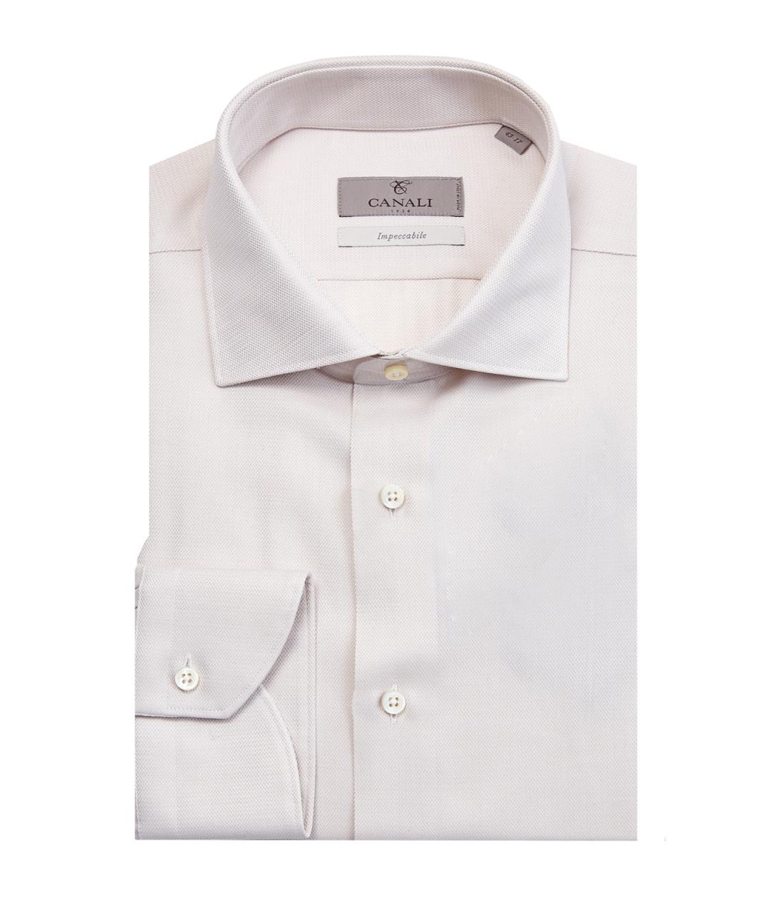CANALI Бежевая хлопковая кэжуал рубашка, фото 1