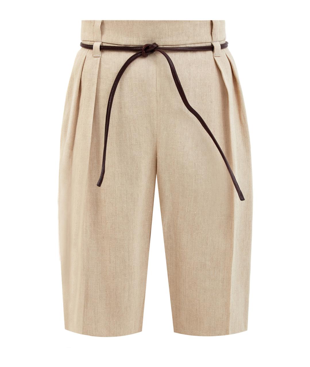 BRUNELLO CUCINELLI Бежевые льняные шорты, фото 1