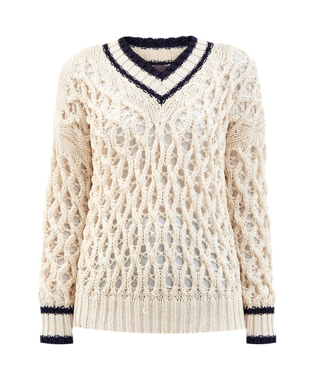 LORENA ANTONIAZZI Бежевый хлопковый джемпер / свитер, фото 1