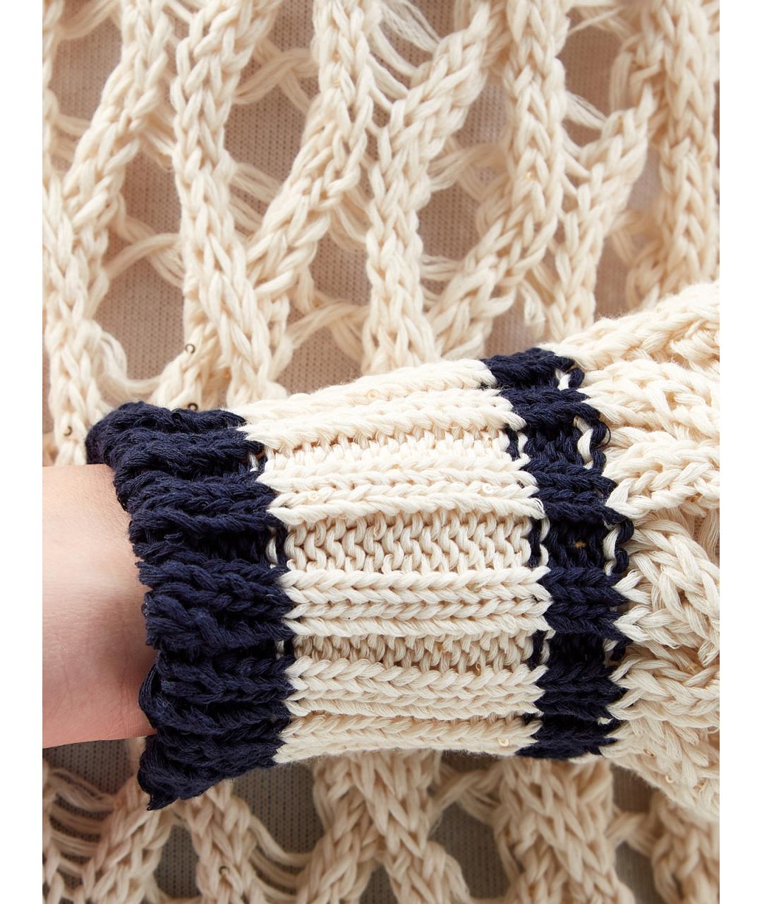 LORENA ANTONIAZZI Бежевый хлопковый джемпер / свитер, фото 5