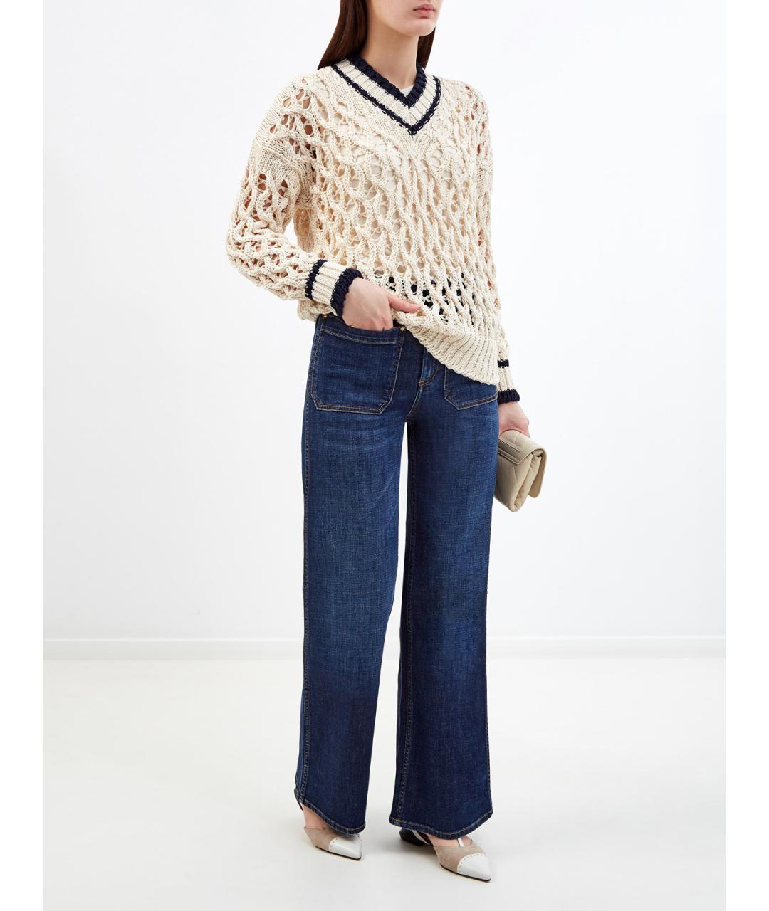 LORENA ANTONIAZZI Бежевый хлопковый джемпер / свитер, фото 2