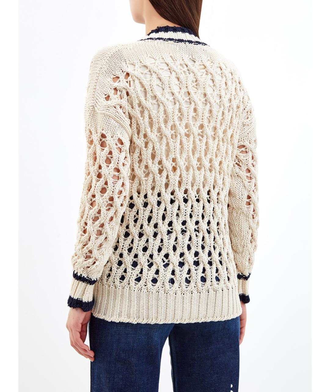 LORENA ANTONIAZZI Бежевый хлопковый джемпер / свитер, фото 4