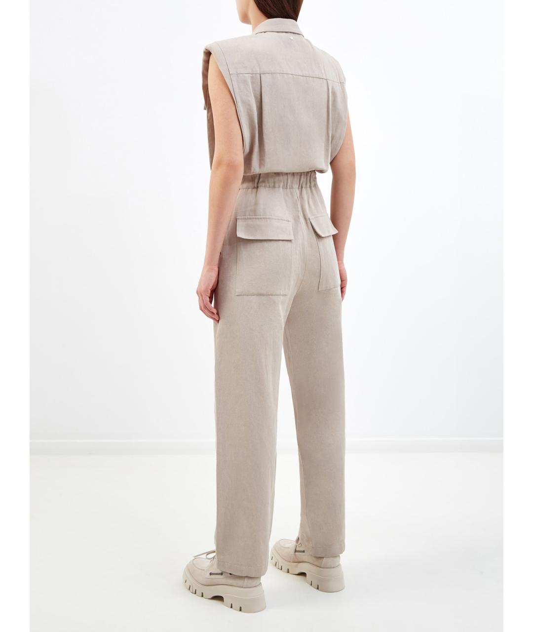 LORENA ANTONIAZZI Бежевый хлопковый комбинезон, фото 4