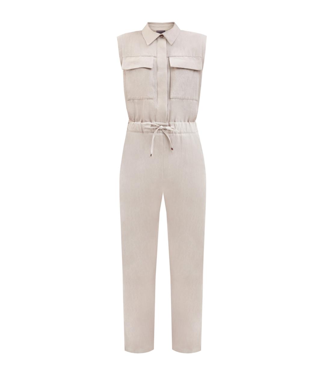 LORENA ANTONIAZZI Бежевый хлопковый комбинезон, фото 1