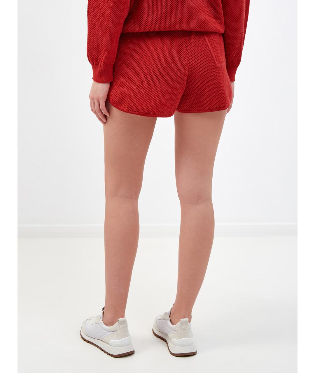 BRUNELLO CUCINELLI Красные хлопковые шорты, фото 4