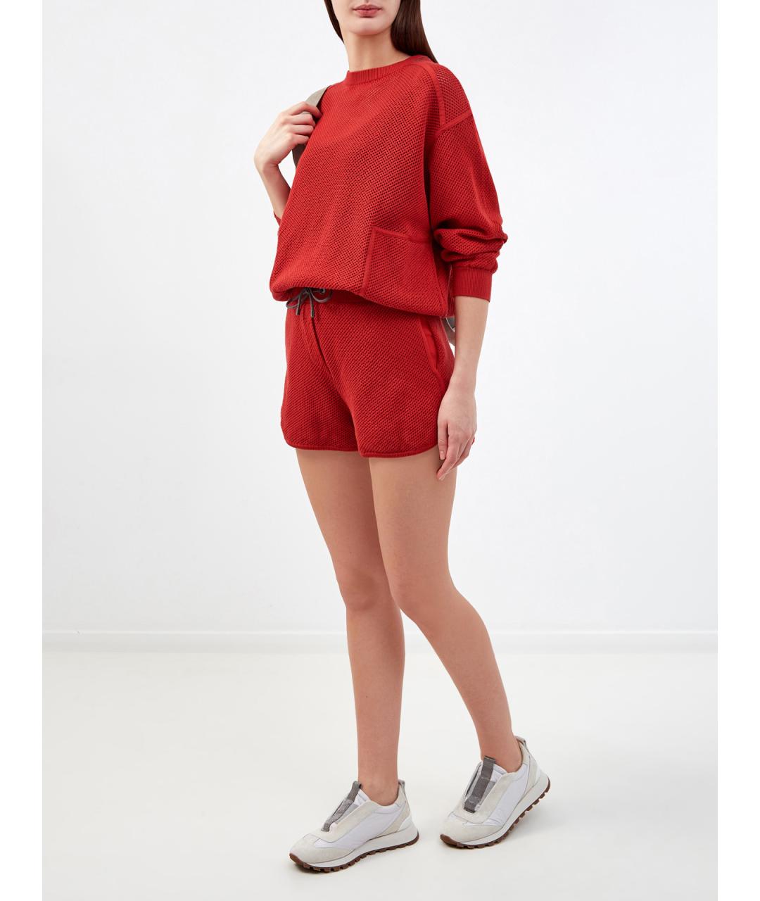 BRUNELLO CUCINELLI Красные хлопковые шорты, фото 2