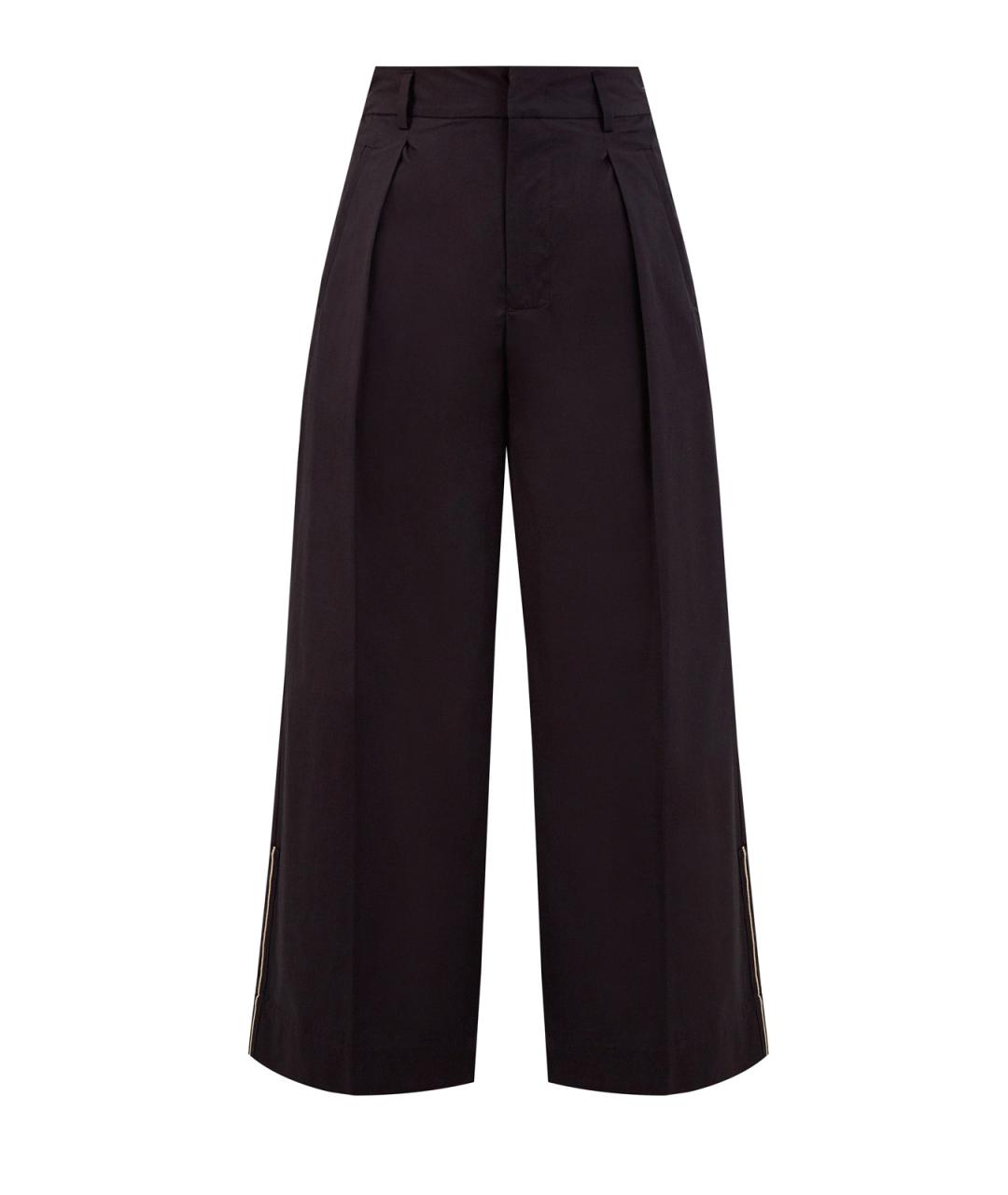 LORENA ANTONIAZZI Черные хлопковые брюки широкие, фото 1