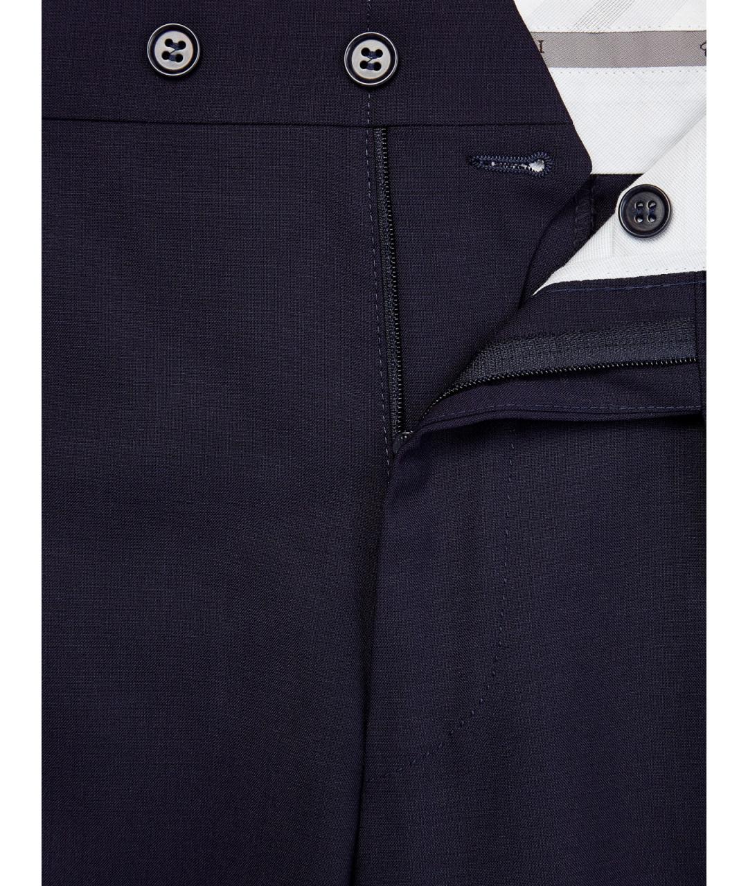 CANALI Темно-синие шерстяные повседневные брюки, фото 5