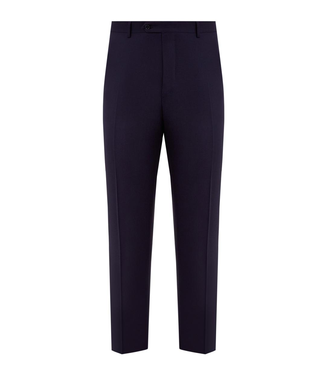 CANALI Темно-синие шерстяные повседневные брюки, фото 1